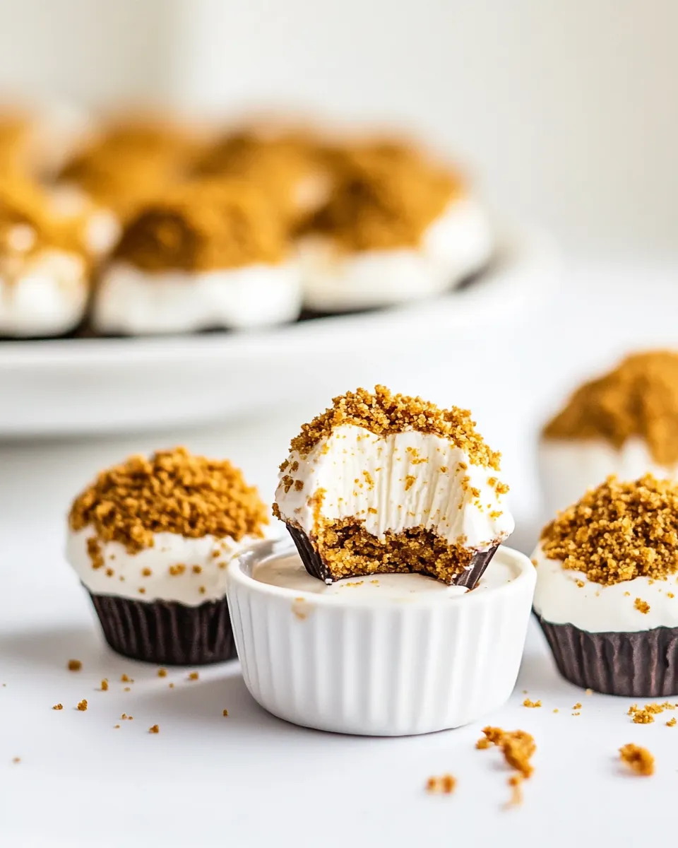 No bake Cheesecake Bites with Graham Cracker Crust
