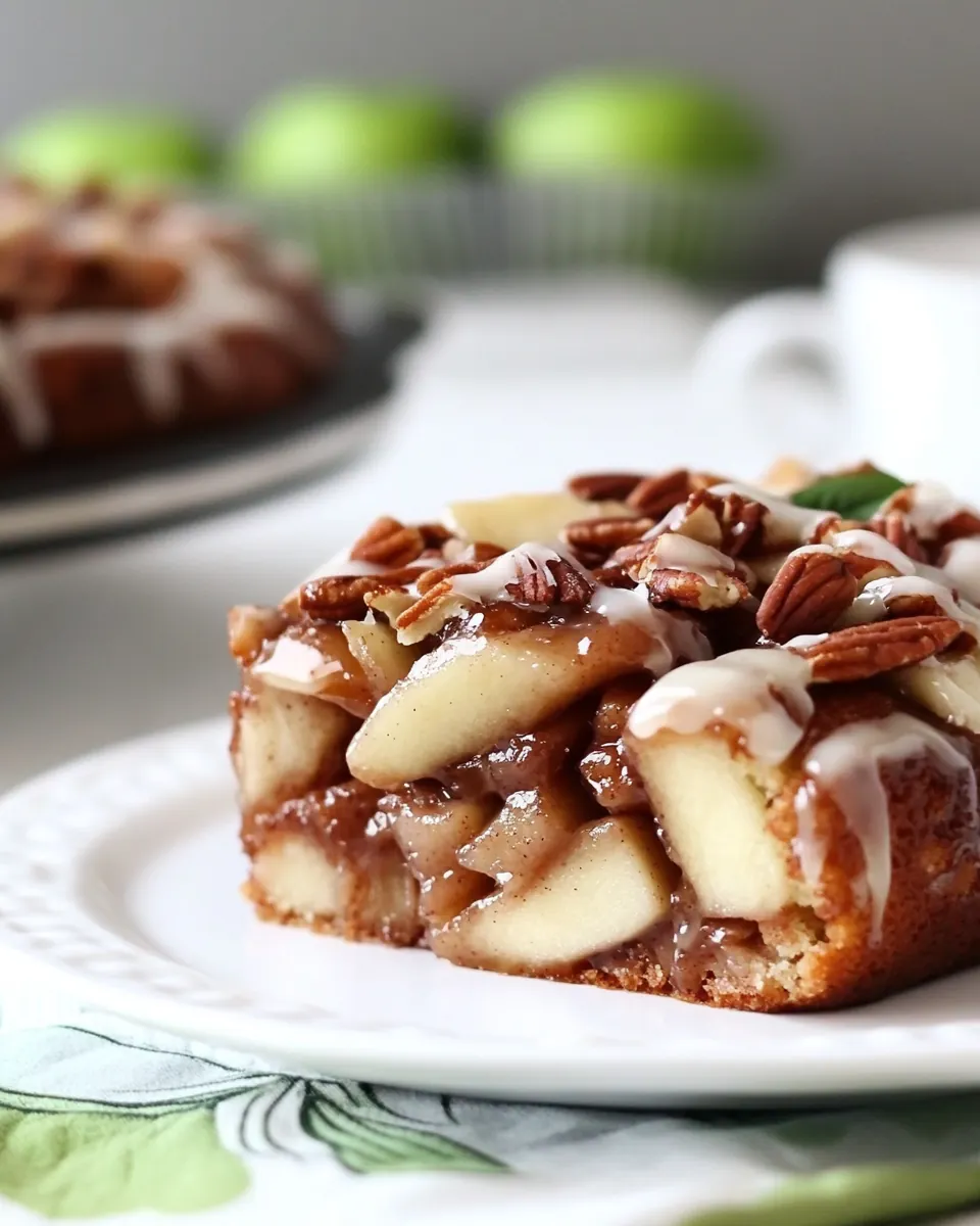 Nutty Cinnamon Roll Apple Cake