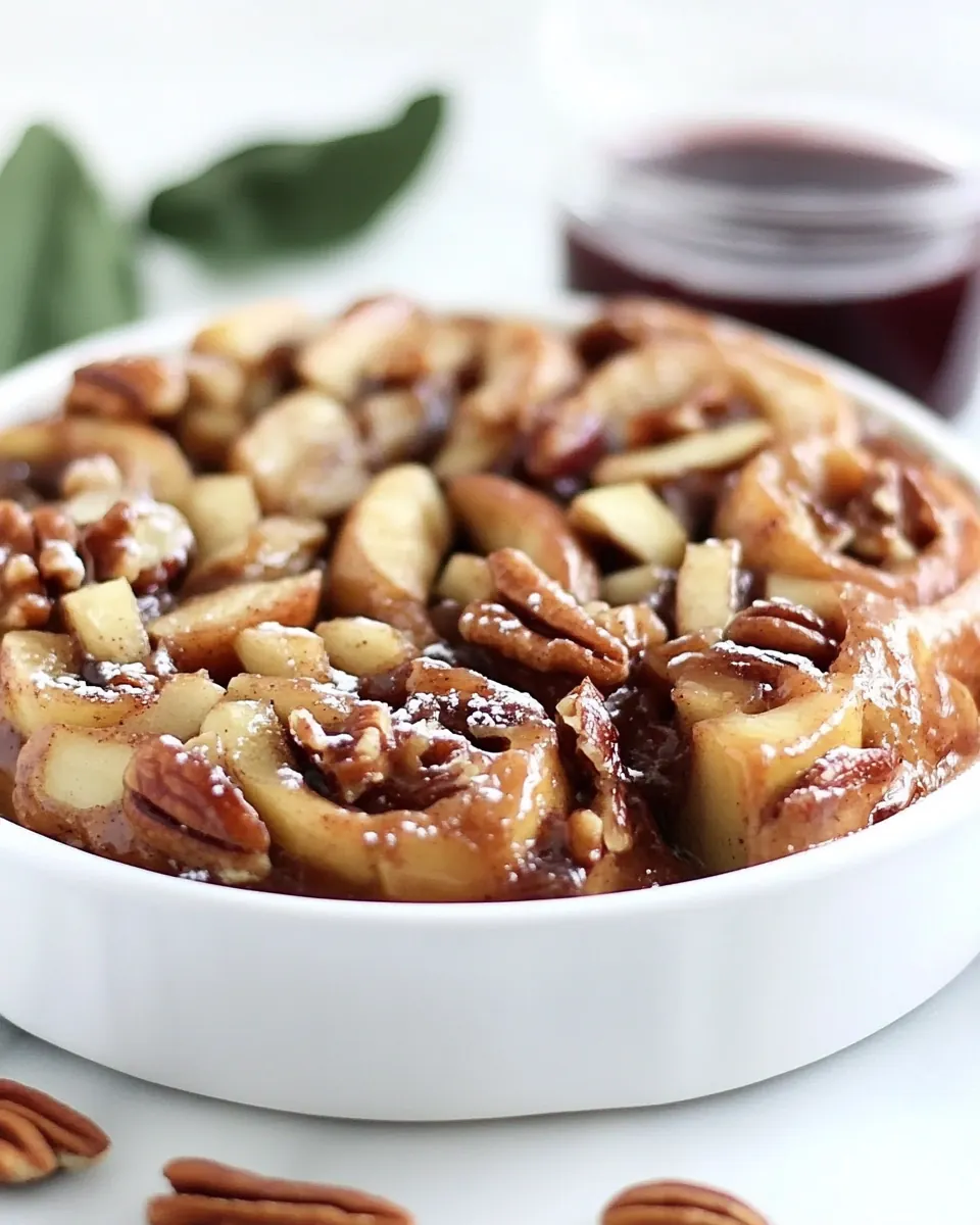 Nutty Cinnamon Roll Apple Cake