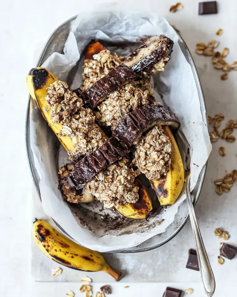 Oatmeal Chocolate Chunk Cookie Stuffed Campfire Bananas