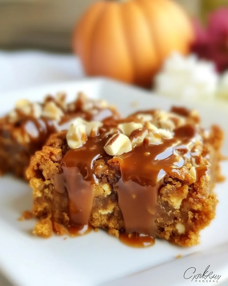 One Bowl Caramel Pumpkin Blondies
