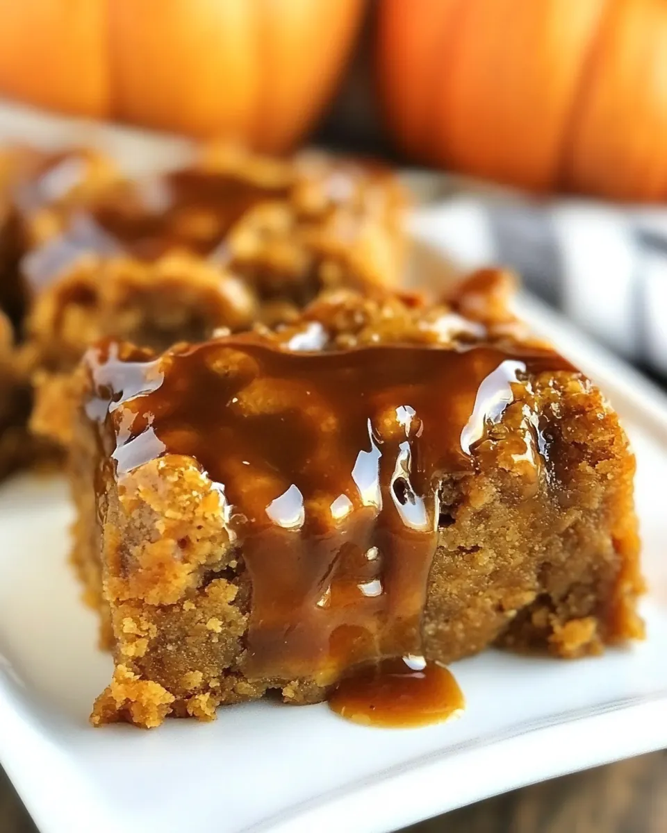 One Bowl Caramel Pumpkin Blondies