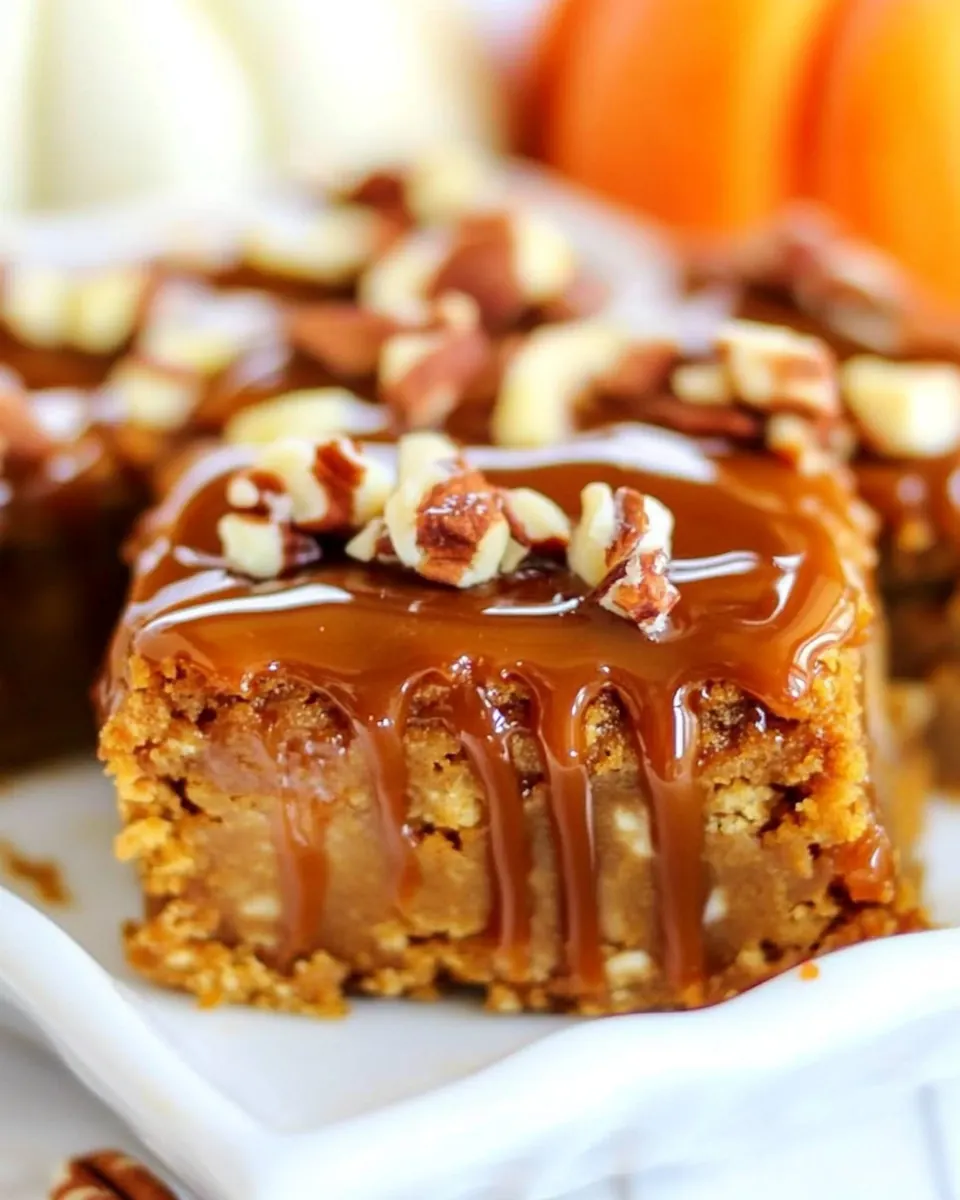 One Bowl Caramel Pumpkin Blondies