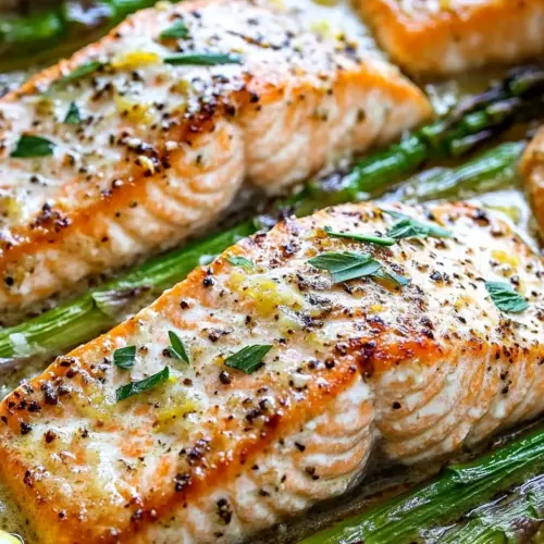 One Pan Baked Lemon Garlic Salmon and Asparagus
