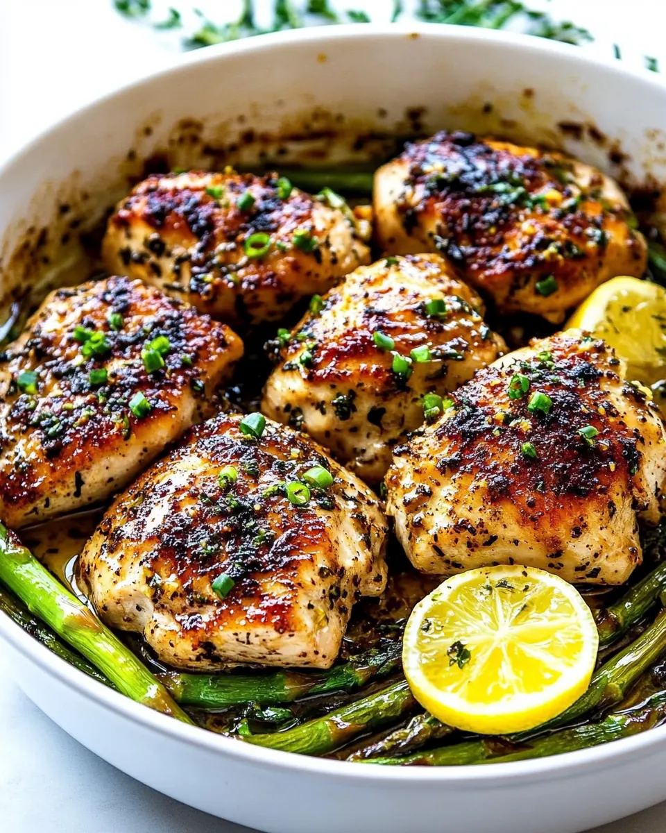 One Pan Lemon Garlic Butter Chicken Asparagus