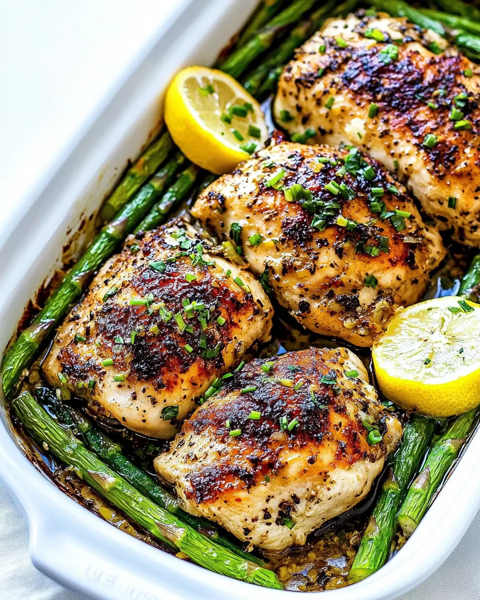 One Pan Lemon Garlic Butter Chicken Asparagus
