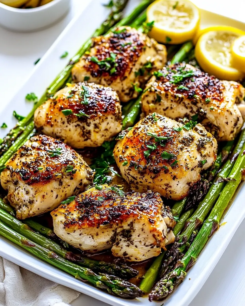 One Pan Lemon Garlic Butter Chicken Asparagus
