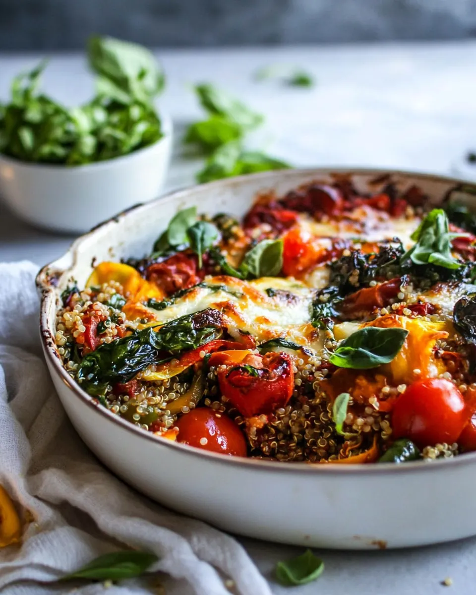 One Pan Spring Tuscan Quinoa Bake