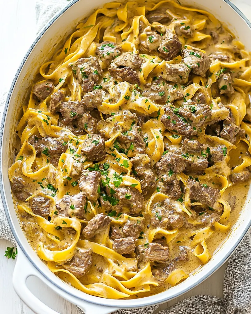 One Pot Beef Stroganoff
