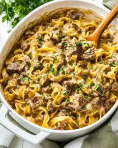 One Pot Beef Stroganoff