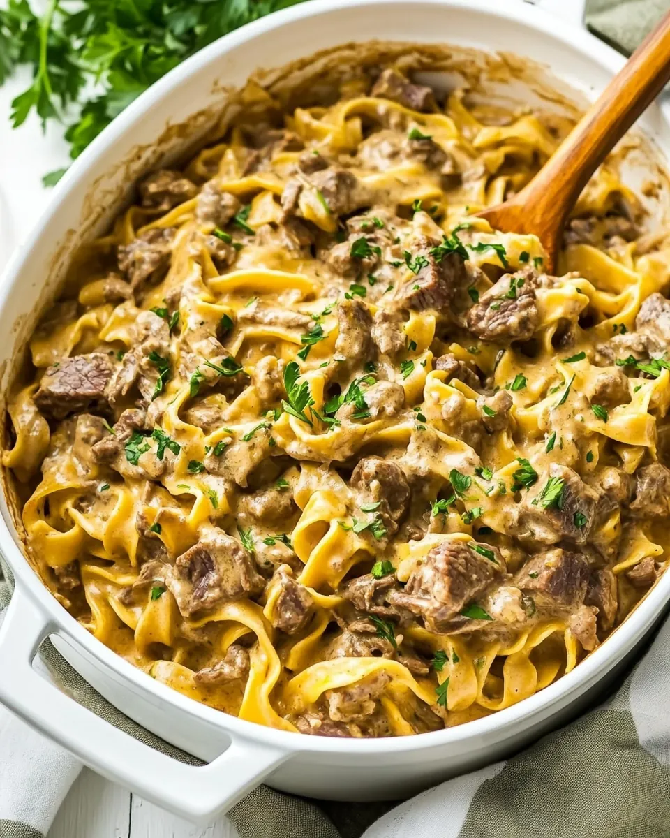 One Pot Beef Stroganoff