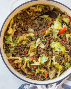 One Pot Ground Beef and Cabbage