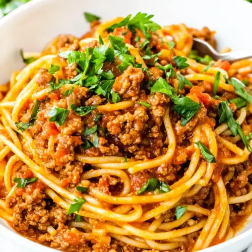 One Pot Ground Turkey Spaghetti