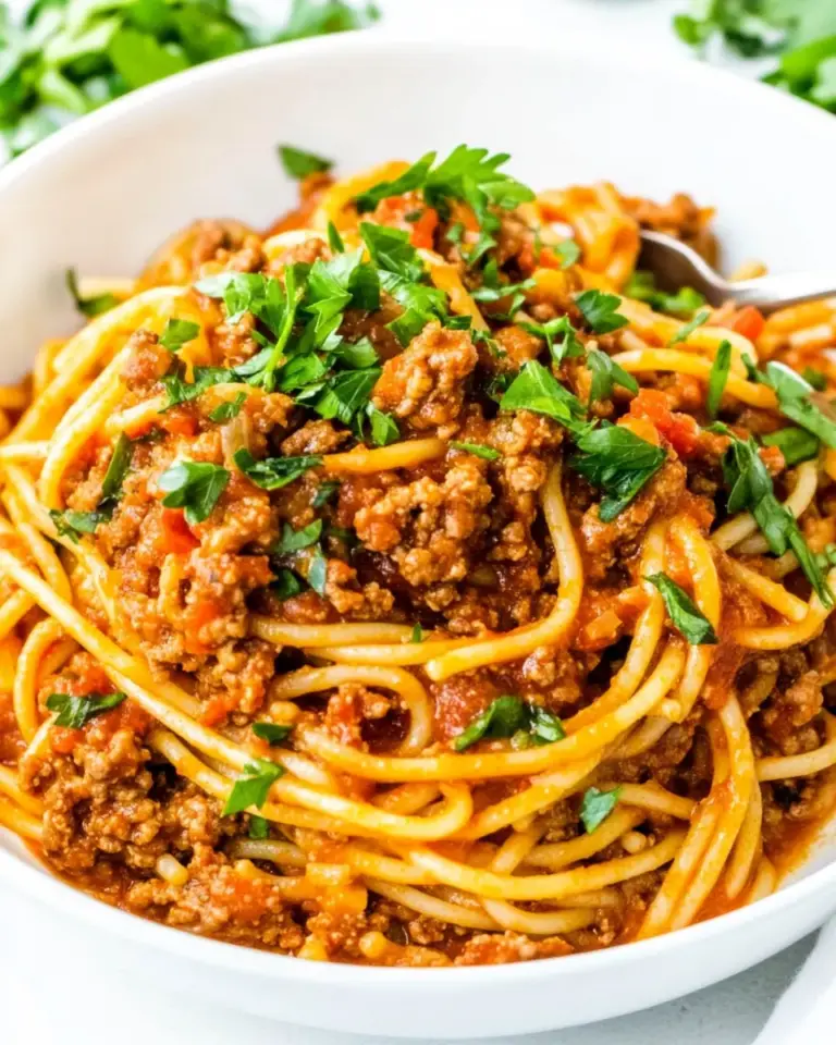 One Pot Ground Turkey Spaghetti