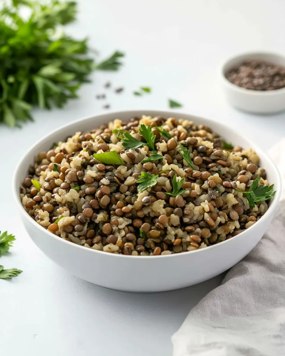 One Pot Lentils and Rice