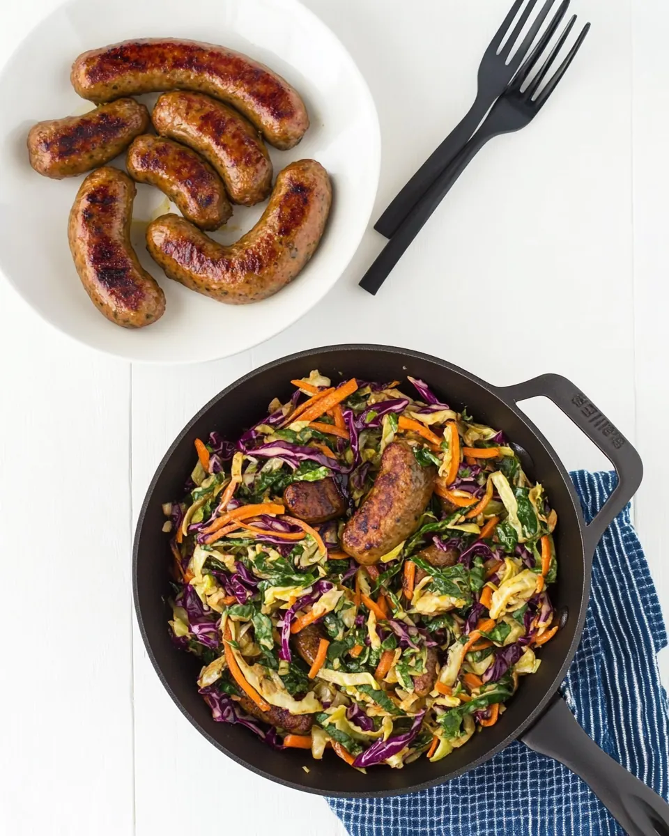 One Pot Paleo Sausage and Slaw Skillet