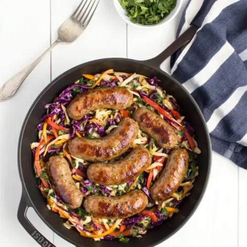 One Pot Paleo Sausage and Slaw Skillet