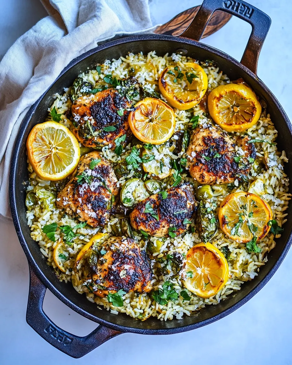 One Skillet Greek Lemon Chicken and Rice