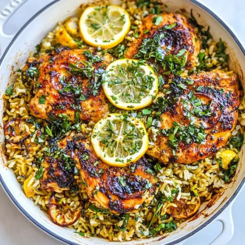 One Skillet Greek Lemon Chicken and Rice