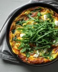 Onion Frittata with Goat Cheese and Arugula