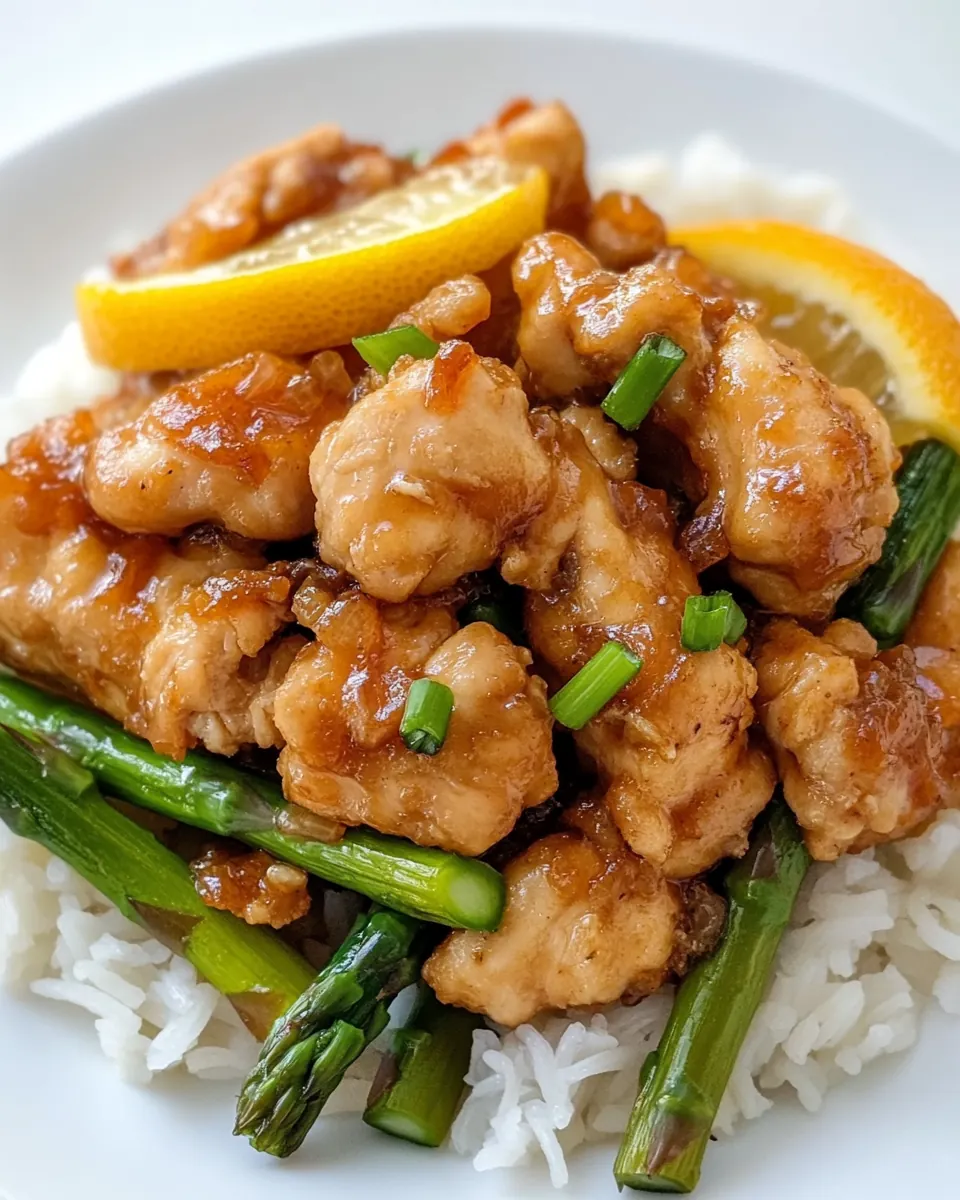 Orange Chicken and Asparagus