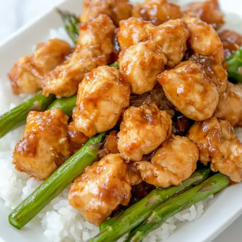 Orange Chicken and Asparagus