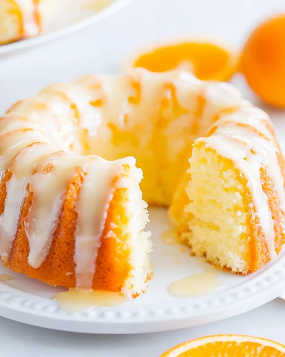 Orange Poke Cake with Honey Orange Glaze