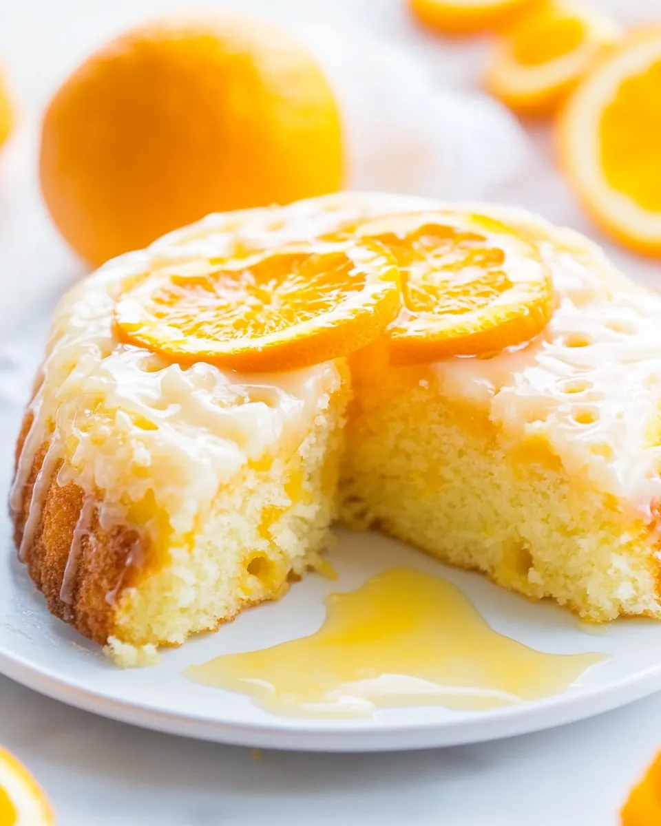 Orange Poke Cake with Honey Orange Glaze