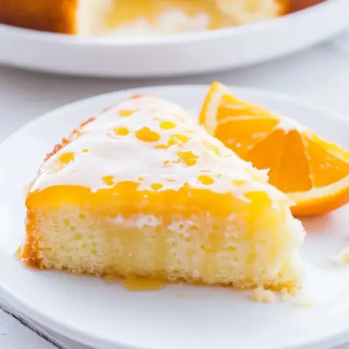 Orange Poke Cake with Honey Orange Glaze