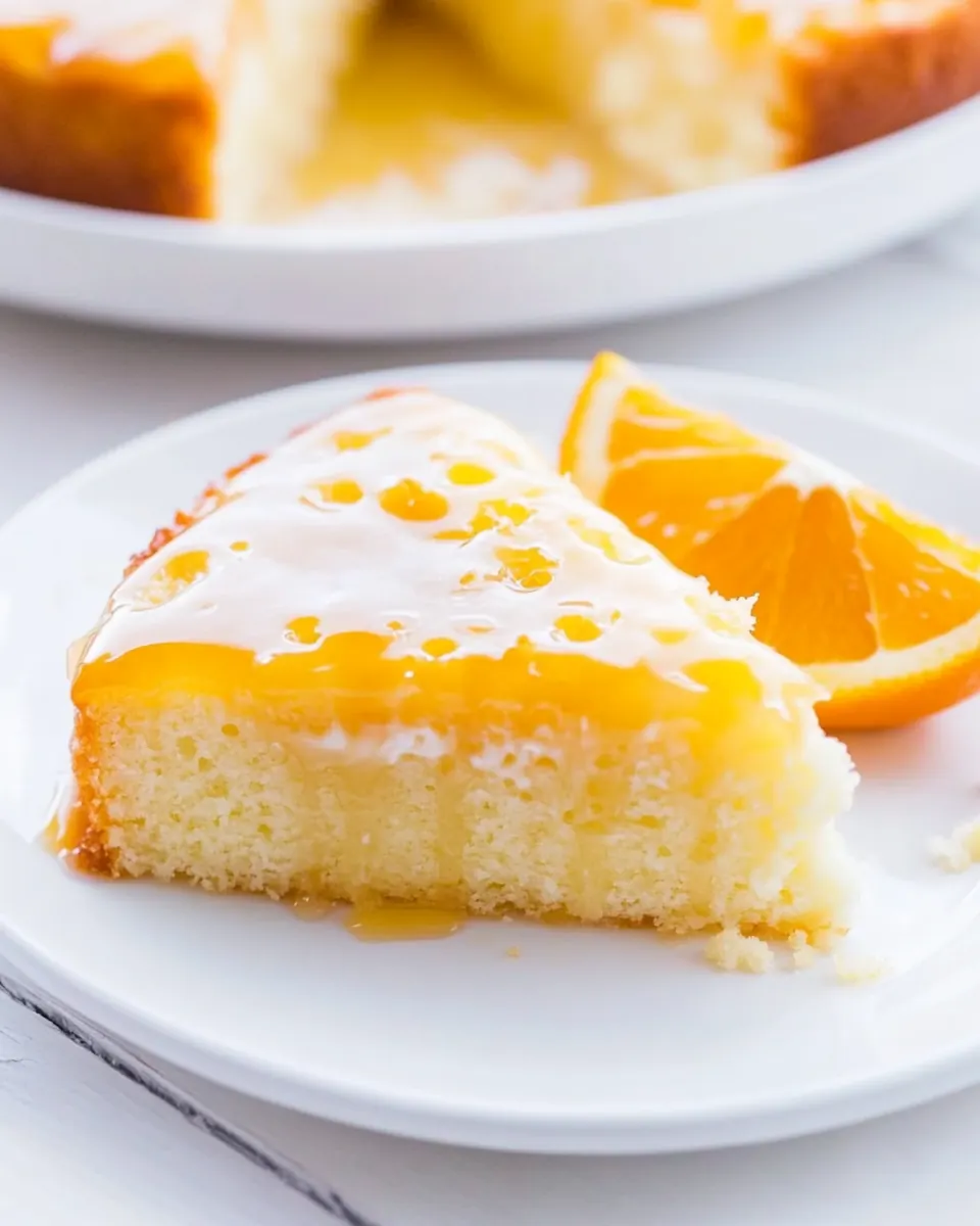 Orange Poke Cake with Honey Orange Glaze
