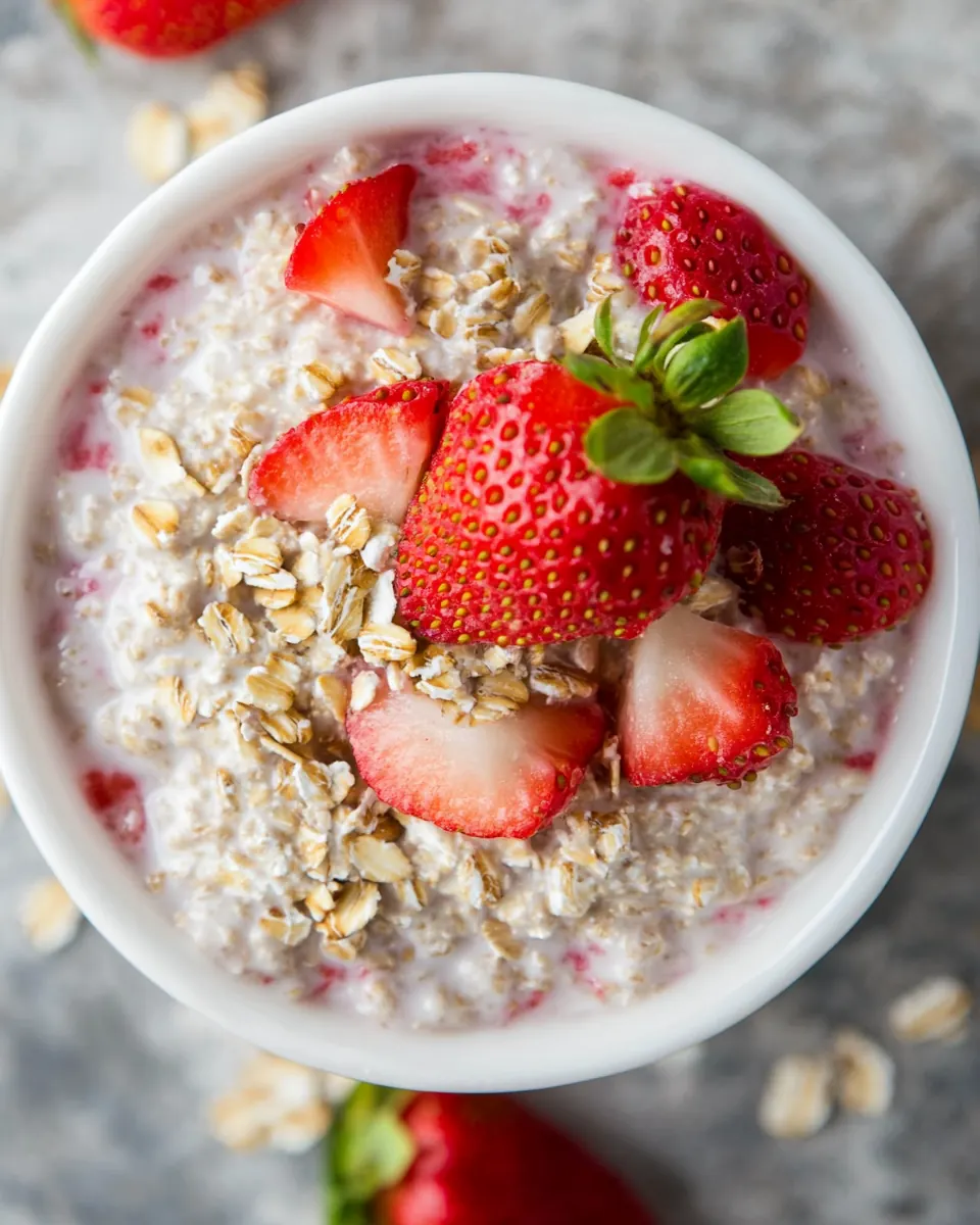 Overnight Strawberry Steel Cut Oats