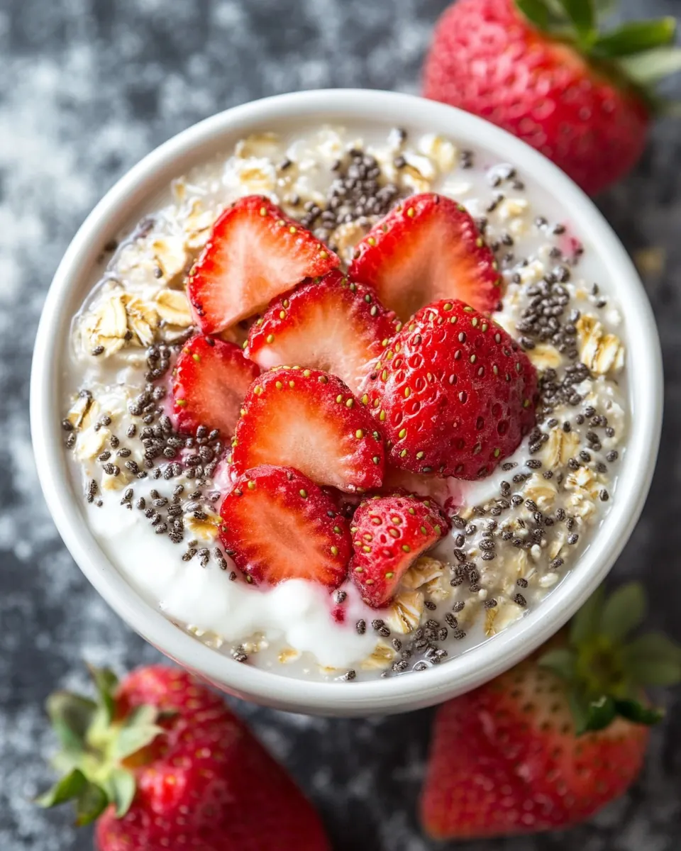 Overnight Strawberry Steel Cut Oats