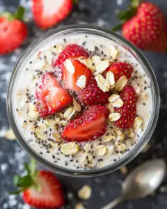 Overnight Strawberry Steel Cut Oats