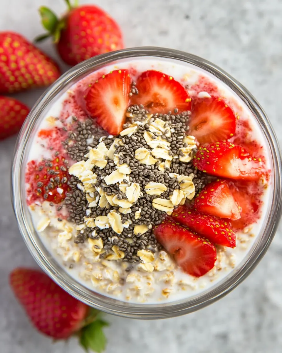 Overnight Strawberry Steel Cut Oats