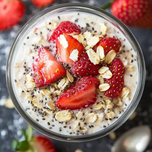 Overnight Strawberry Steel Cut Oats