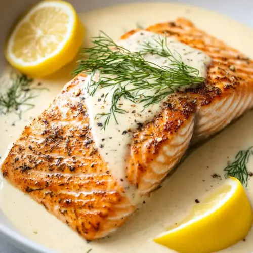 Pan Seared Salmon with Creamy Lemon Dill Sauce