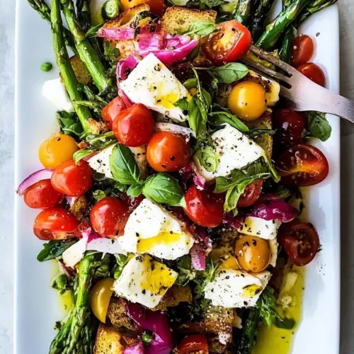 Panzanella Style Caprese Asparagus Salad