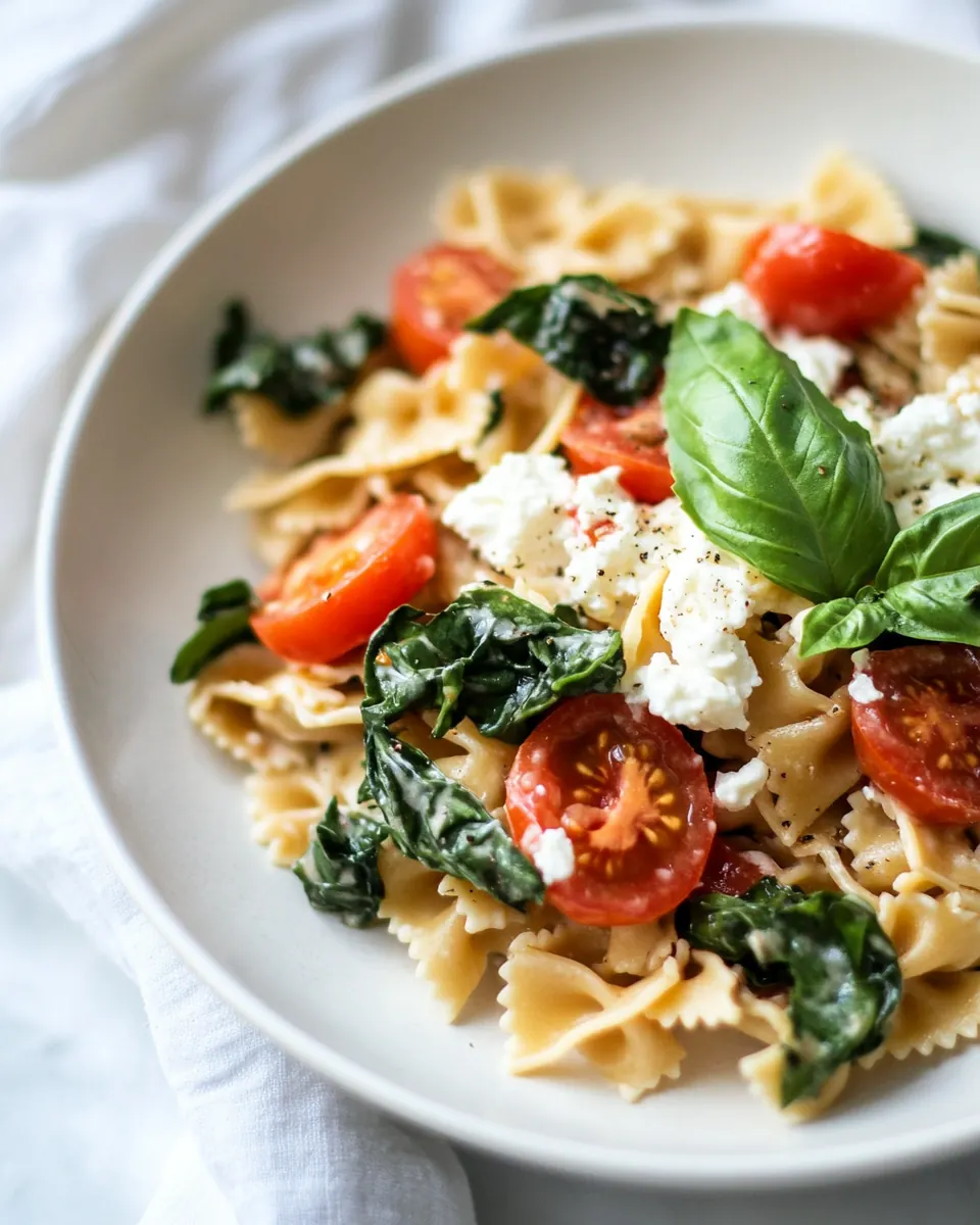 Pasta with Fresh Tomato Sauce and Ricotta Cheese