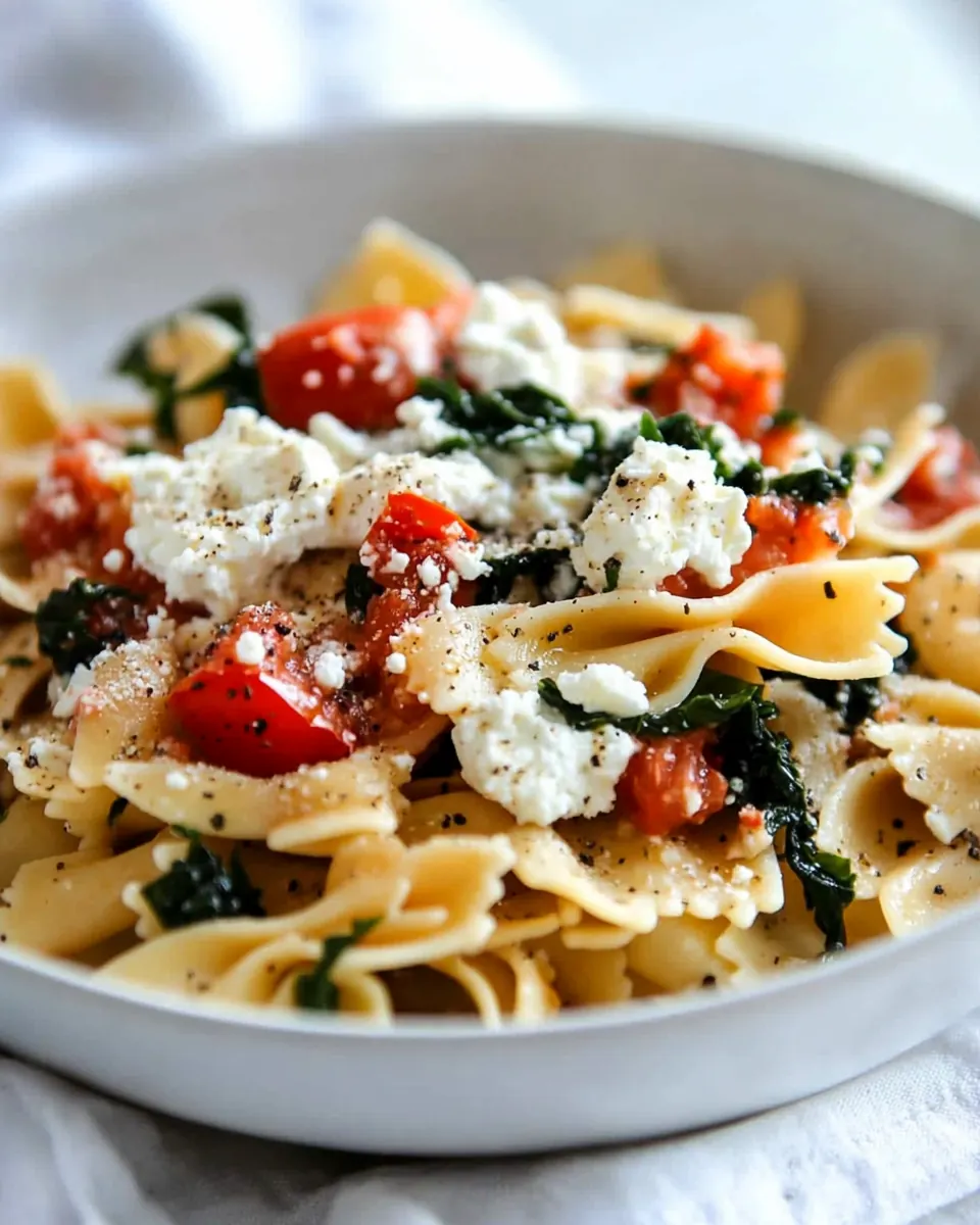 Pasta with Fresh Tomato Sauce and Ricotta Cheese