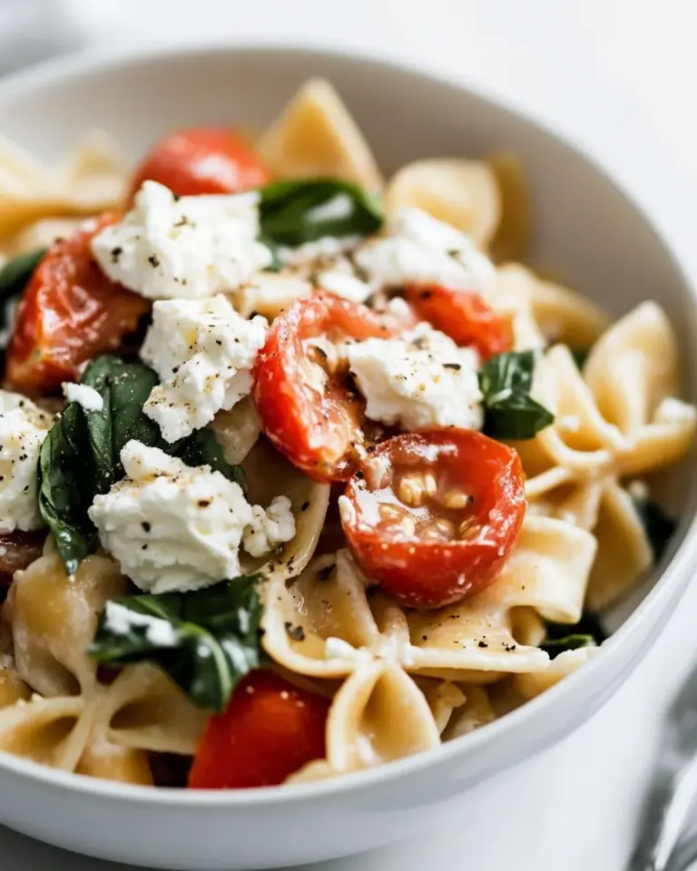 Pasta with Fresh Tomato Sauce and Ricotta Cheese