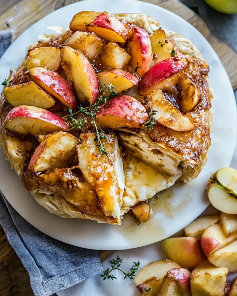 Pastry Wrapped Baked Brie with Maple Roasted Apples