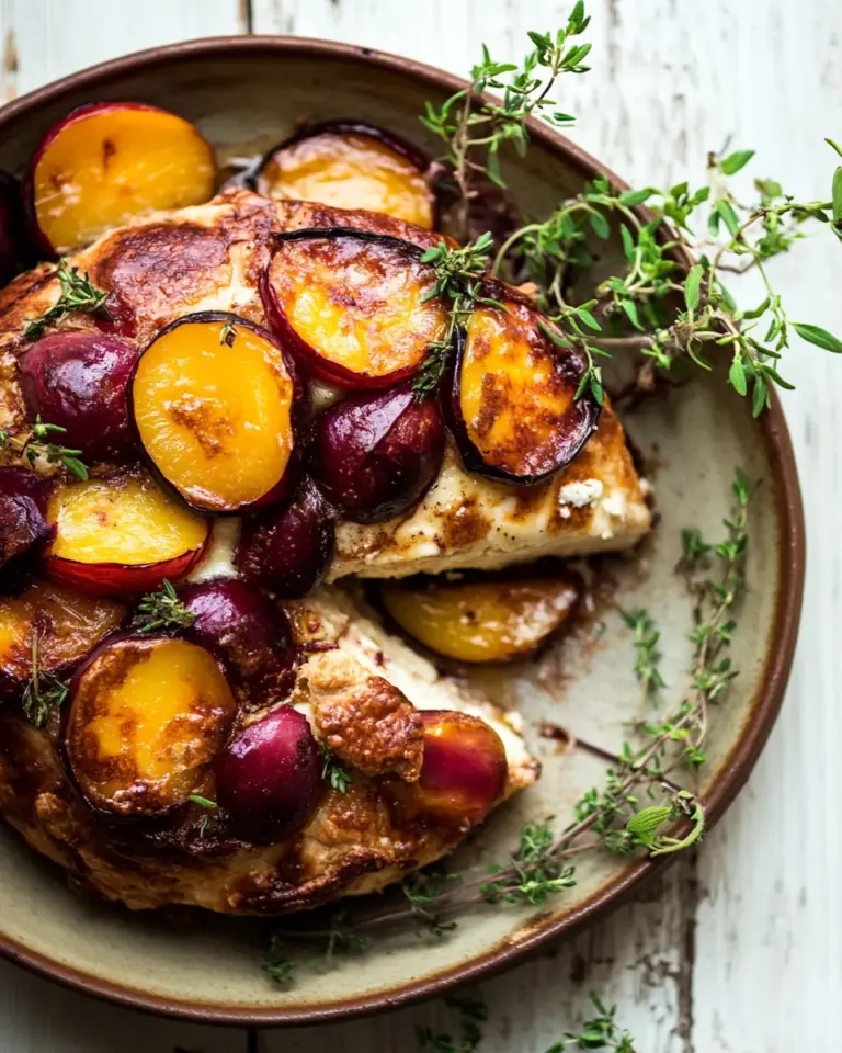 Pastry Wrapped Baked Brie with Thyme Butter Roasted Plums