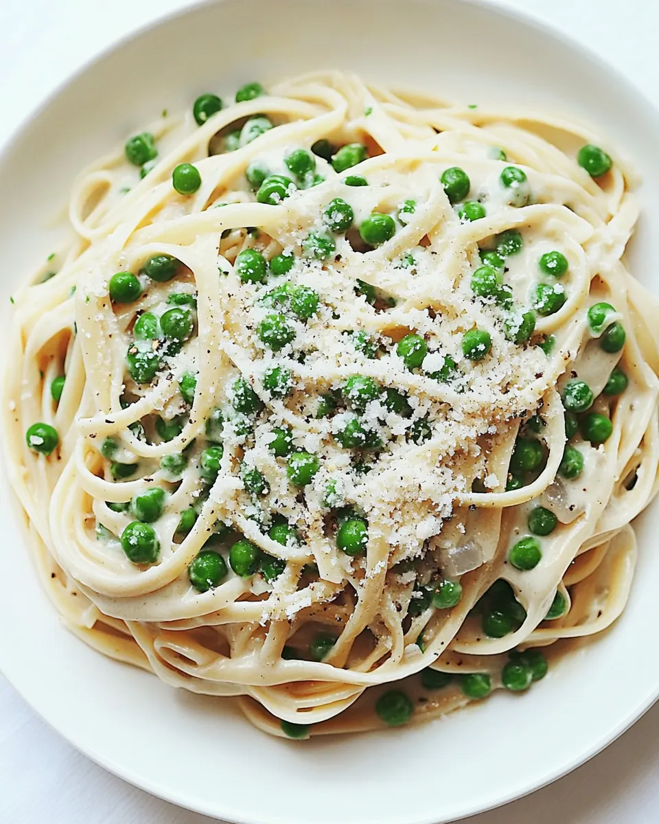Pea Pasta with Shallot Cream Sauce