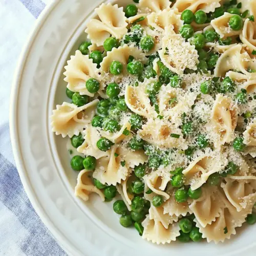 Pea Pasta with Shallot Cream Sauce
