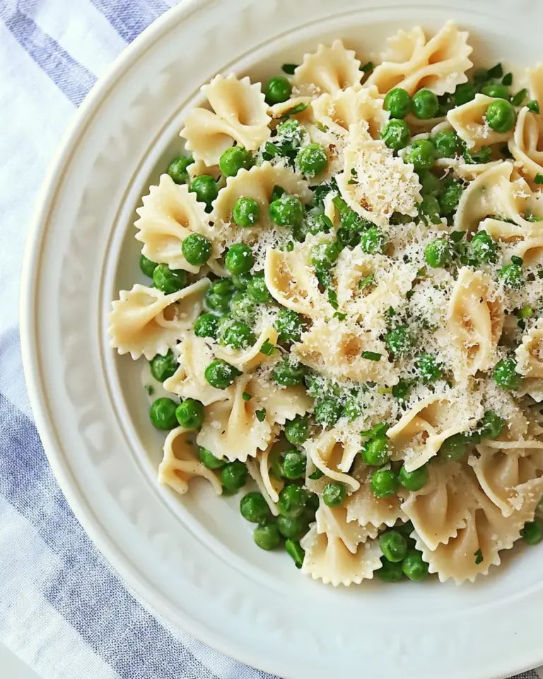 Pea Pasta with Shallot Cream Sauce
