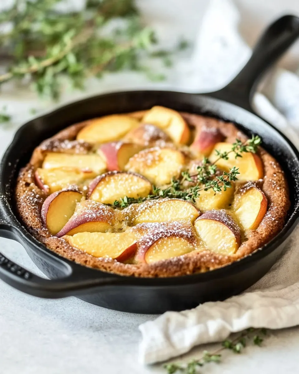 Peach Thyme Skillet Cake