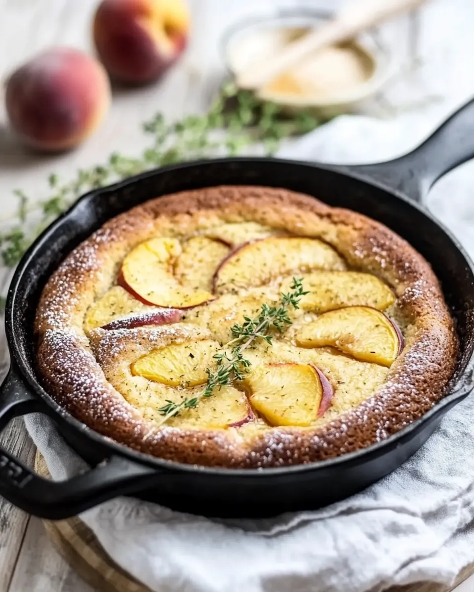Peach Thyme Skillet Cake