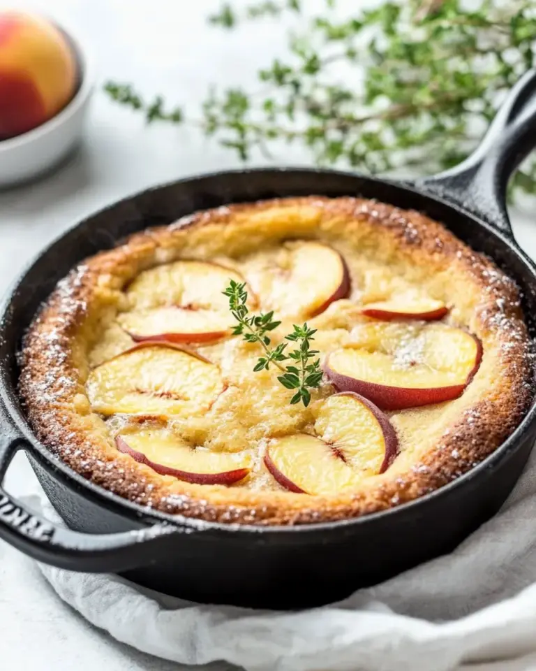 Peach Thyme Skillet Cake