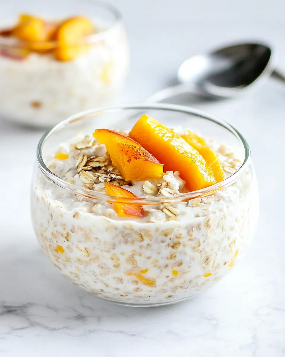 Peaches and Cream Overnight Oats