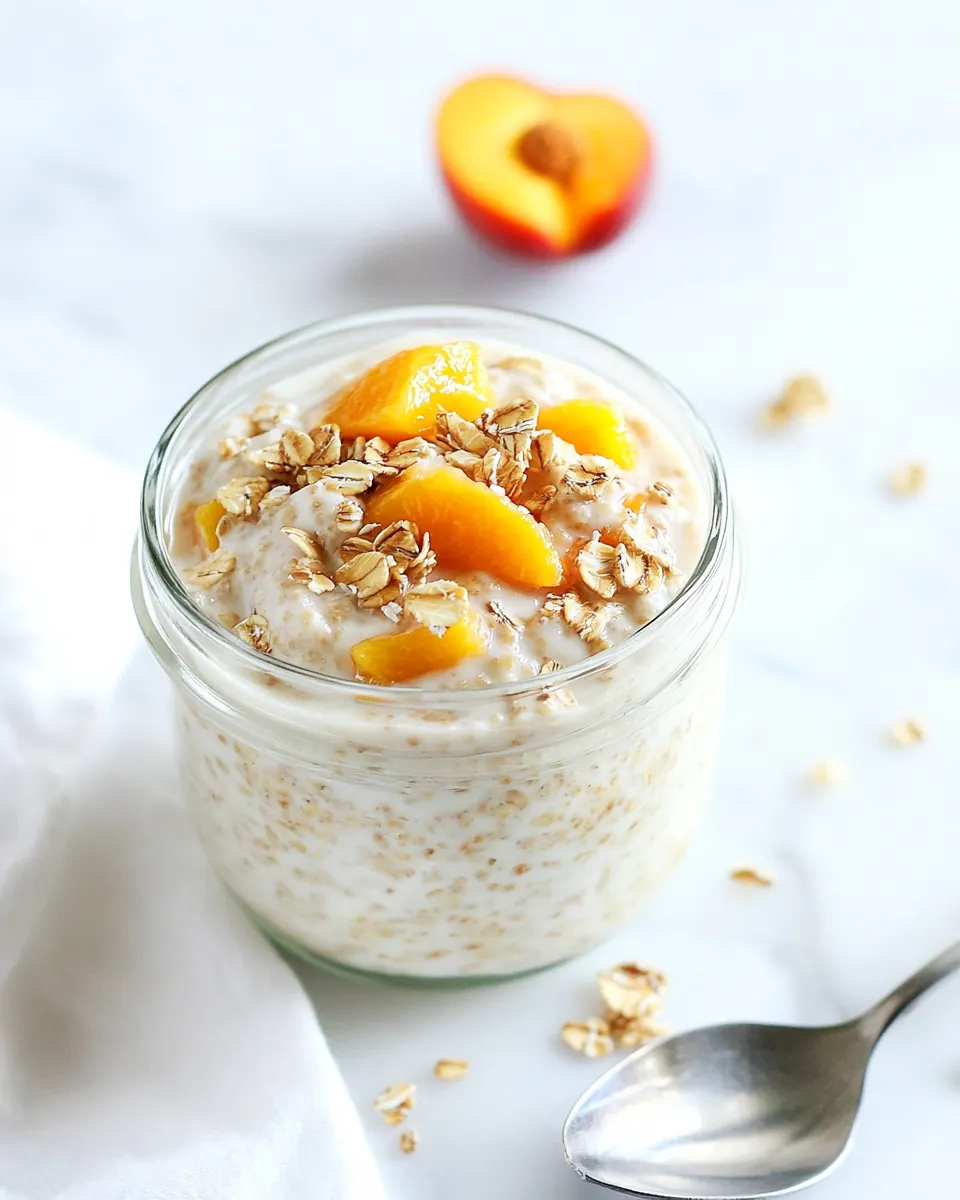 Peaches and Cream Overnight Oats